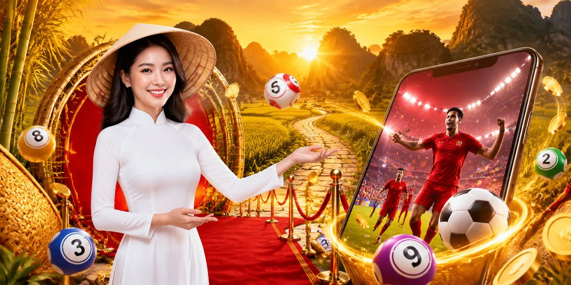 Người phụ nữ áo dài sử dụng ứng dụng di động xem xổ số tại Ninh Bình